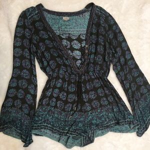 Urban outfitters floral long sleeve romper